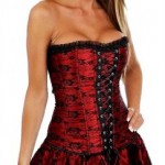 Green Trade Women's Corset Sets with Skirt And G-string Red Size XXL