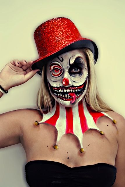 Crazy Circus Clown Skull Clown Makeup Idea