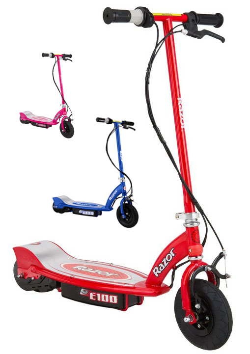 E100 Razor red blue pink electric scooter